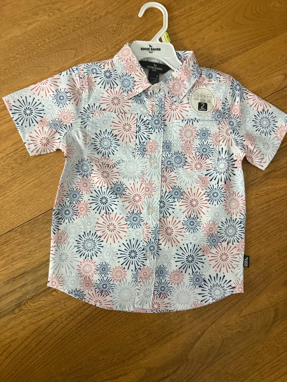 Eddie Bauer Boys Polo & Coral Drawstring Shorts Set - Picture 6 of 10